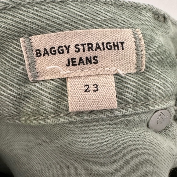 Madewell Baggy Straight Jeans-Garment Dyed Sage Green. Size 23 - Picture 6 of 12